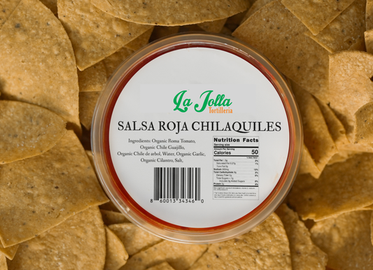 7 oz pouch of traditional Mexican red salsa made with fire-roasted tomatoes, guajillo and árbol chiles, garlic, and spices; ideal for breakfast chilaquiles, tacos, enchiladas, and dipping; bold, smoky, and medium-spicy flavor.