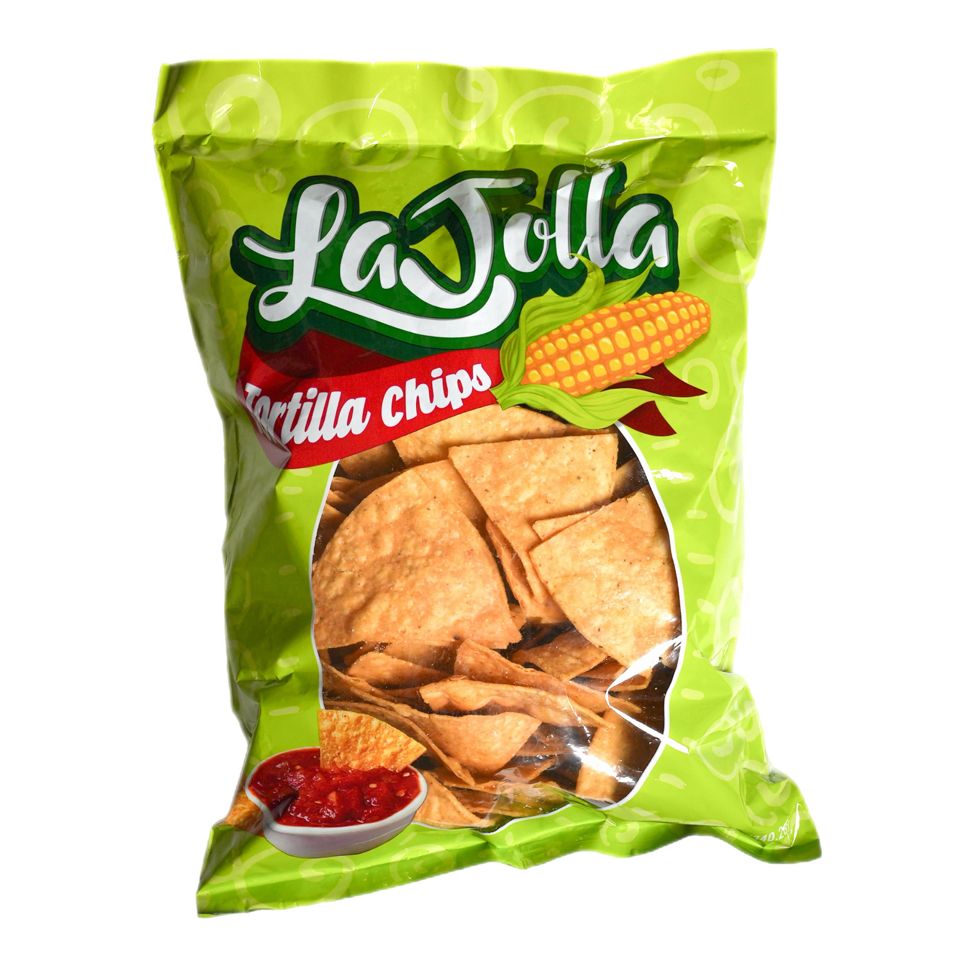 La Jolla Tortilla Chips – crispy, authentic Mexican-style chips made from stone-ground corn; lightly salted, golden, and perfectly thick for dipping; ideal for nachos, salsa, guacamole, or snacking; packaged fresh in resealable 12 oz bags