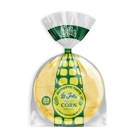 La Jolla Tortilleria yellow corn tortillas 6 inch 30 count package front