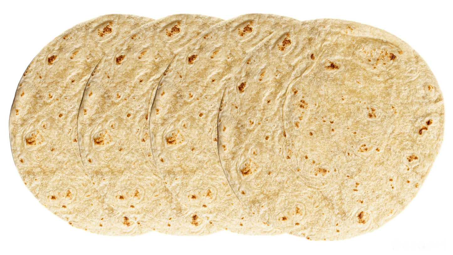 Product photo La Jolla Tortilleria's 8 Inch Sonora Style Fresh Flour Tortilla 4 stack